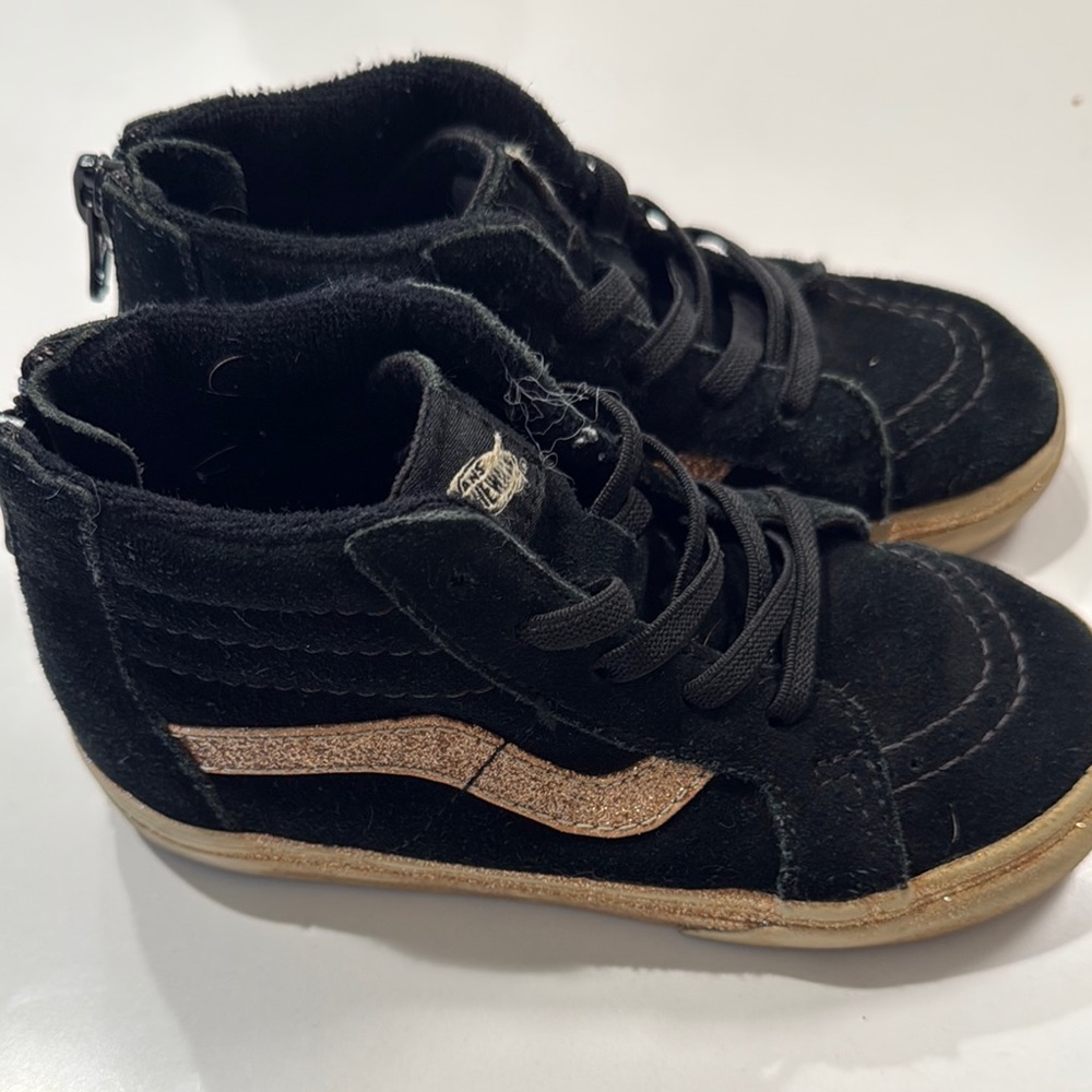 Vans Kids Black and Tan High-Top Sneakers